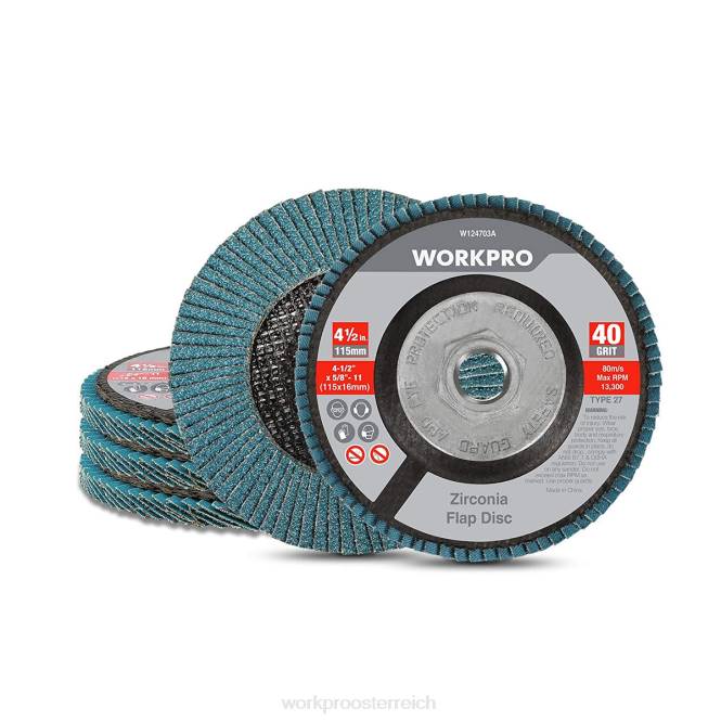 5er-Pack Fächerschleifscheibe aus Zirkonoxid, Winkelschleifer-Schleifscheibe, 4-1/2-Zoll-Schleifscheiben WORKPRO V02J206 nützlich Werkzeug