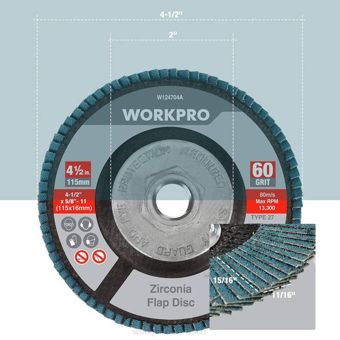 5er-Pack Fächerschleifscheibe aus Zirkonoxid, Winkelschleifer-Schleifscheibe, 4-1/2-Zoll-Schleifscheiben WORKPRO V02J206 nützlich Werkzeug
