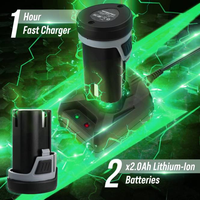 6-Zoll-Dual-Action-Akku-Polierer für Autos mit 2 wiederaufladbaren 12-V-Akkus WORKPRO V02J238 morden Werkzeug