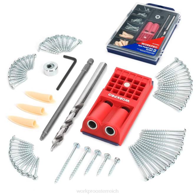 Kunststoffdübel, grobe Vierkantschrauben, Taschenloch-Vorrichtungssatz WORKPRO V02J201 morden Werkzeug