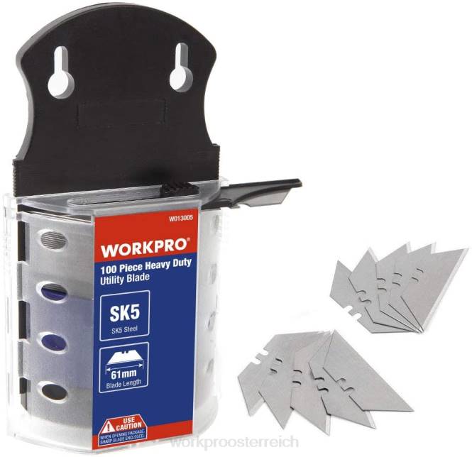 100 Stück Universalmesserklingen aus SK5-Stahl mit Spender WORKPRO V02J40 nützlich Werkzeug