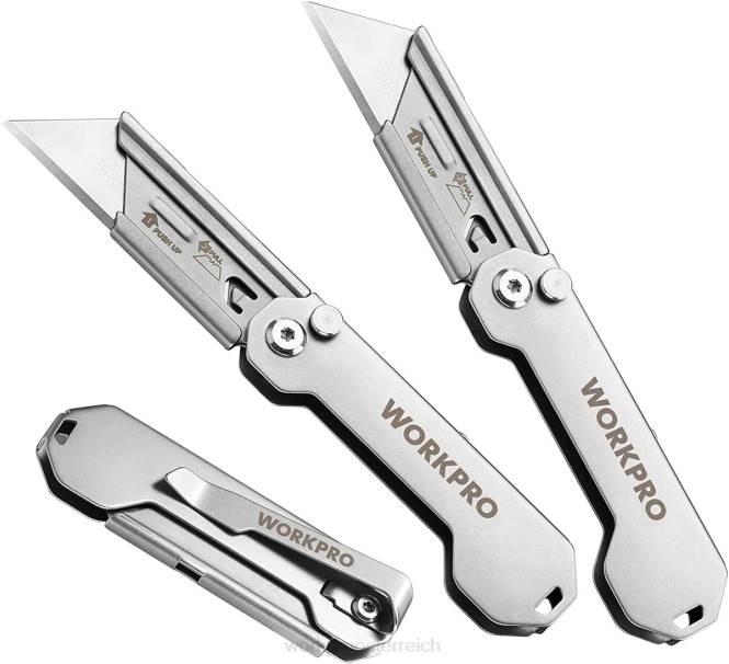 3-teiliges Klappmesser-Set mit Schnellwechselklingen für Teppichmesser WORKPRO V02J43 hilfreich Werkzeug