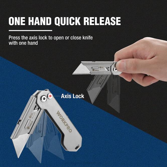 3-teiliges Klappmesser-Set mit Schnellwechselklingen für Teppichmesser WORKPRO V02J43 hilfreich Werkzeug