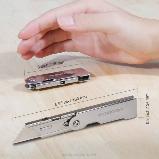 3-teiliges Schnellwechsel-Taschenmesser-Set mit Gürtelclip WORKPRO V02J45 morden Werkzeug