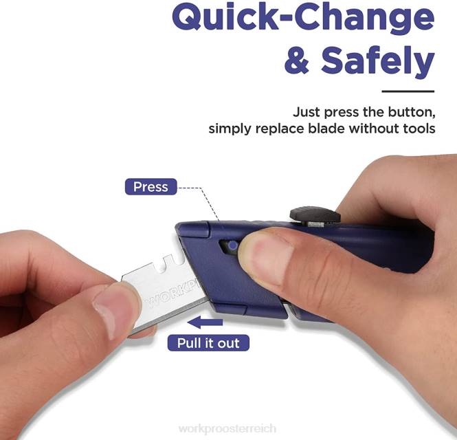 Einziehbares Universalmesser mit zusätzlicher Klingenaufbewahrung, 2er-Pack Schnellwechselmesser WORKPRO V02J56 morden Werkzeug