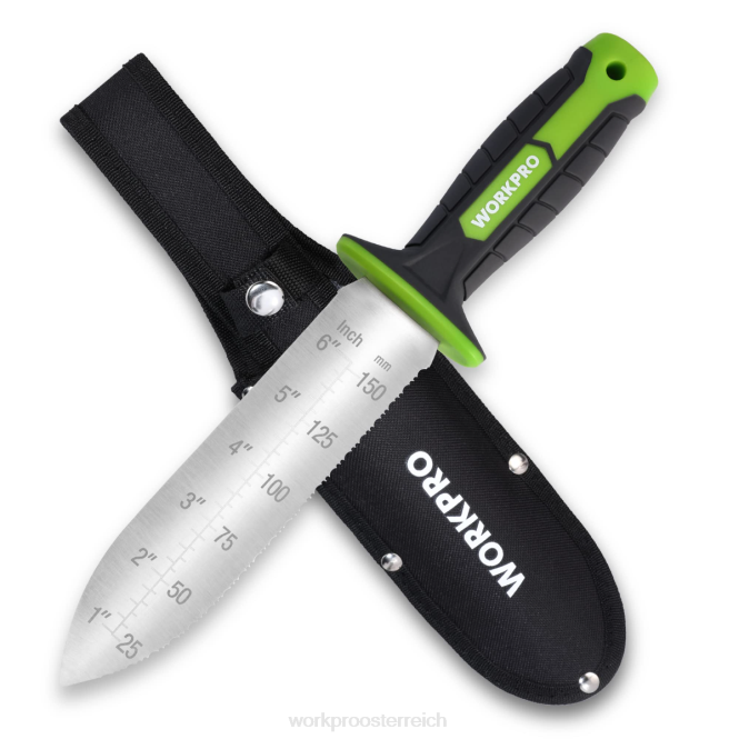 Gartenmesser mit Oxford-Scheide, Klinge aus rostfreiem Stahl mit Schneide WORKPRO V02J283 grün/rosa Werkzeug