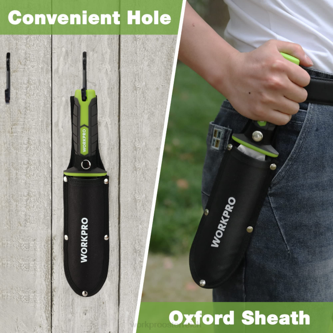 Gartenmesser mit Oxford-Scheide, Klinge aus rostfreiem Stahl mit Schneide WORKPRO V02J283 grün/rosa Werkzeug