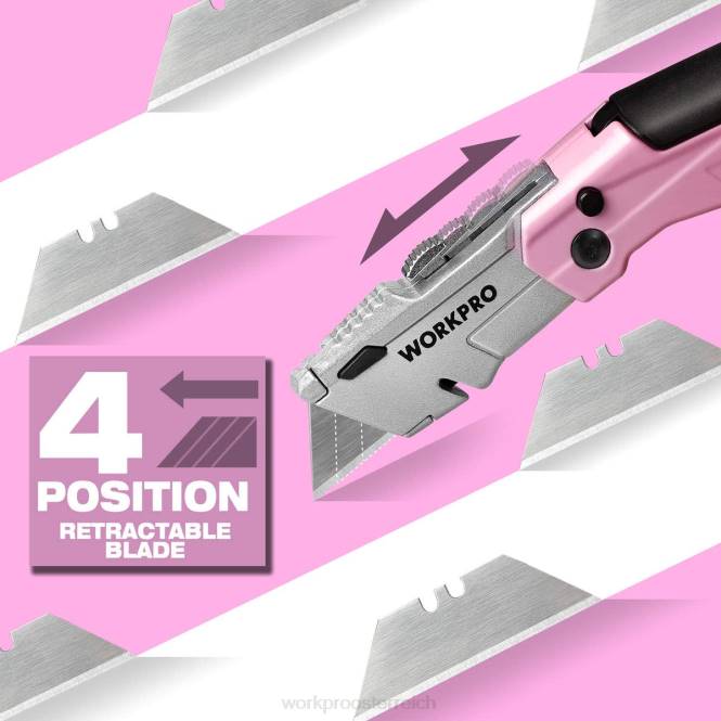 Schnellwechsel-Klappmesser mit 12 zusätzlichen Klingen WORKPRO V02J37 Rosa Werkzeug