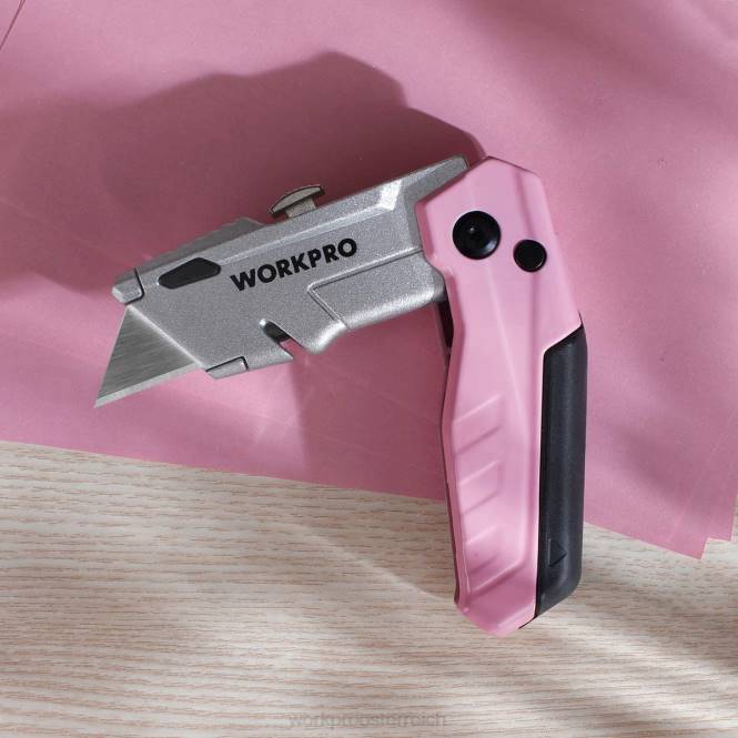 Schnellwechsel-Klappmesser mit 12 zusätzlichen Klingen WORKPRO V02J37 Rosa Werkzeug