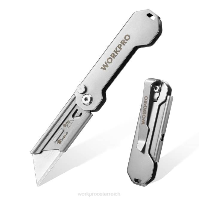 Schnellwechselbares, faltbares Taschenmesser, Mini-Klappmesser aus Edelstahl mit Gürtelclip WORKPRO V02J47 neu Werkzeug