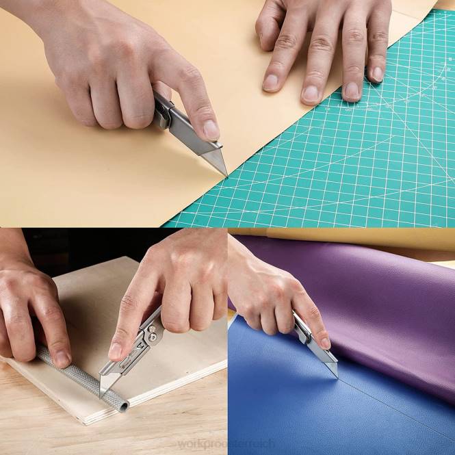 Schnellwechselbares, faltbares Taschenmesser, Mini-Klappmesser aus Edelstahl mit Gürtelclip WORKPRO V02J47 neu Werkzeug