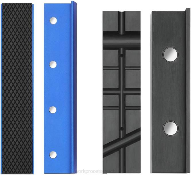 2 Paar Schraubstockbackenpolster, magnetische Schraubstockbackenabdeckungen, Backenpolster mit mehreren Rillen und Aluminiumpolstersatz WORKPRO V02J117 morden Werkzeug