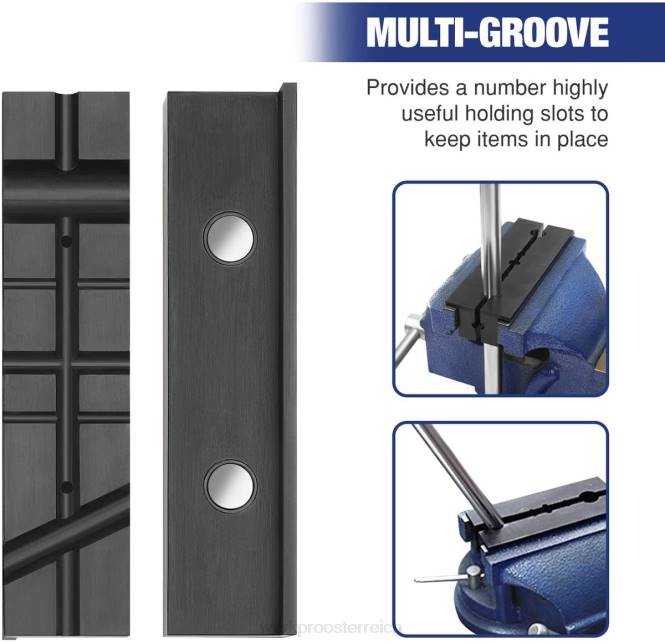 2 Paar Schraubstockbackenpolster, magnetische Schraubstockbackenabdeckungen, Backenpolster mit mehreren Rillen und Aluminiumpolstersatz WORKPRO V02J117 morden Werkzeug