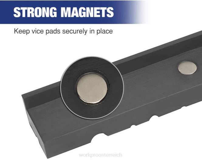 2 Paar Schraubstockbackenpolster, magnetische Schraubstockbackenabdeckungen, Backenpolster mit mehreren Rillen und Aluminiumpolstersatz WORKPRO V02J117 morden Werkzeug