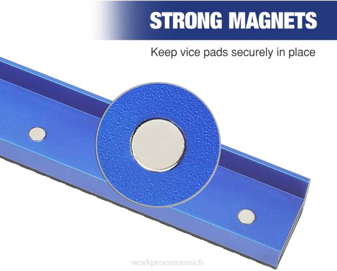 2 Paar Schraubstockbackenpolster, magnetische Schraubstockbackenabdeckungen, Backenpolster mit mehreren Rillen und Aluminiumpolstersatz WORKPRO V02J117 morden Werkzeug