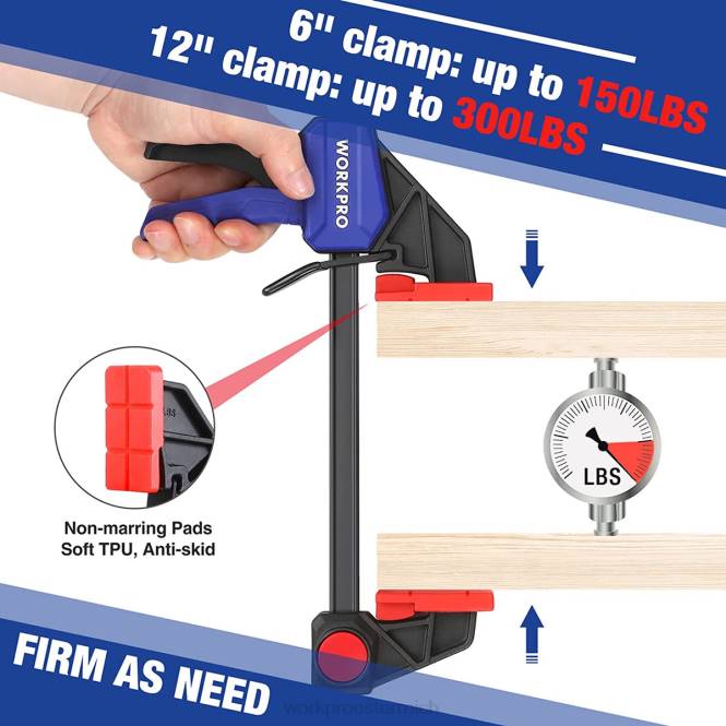 Stangenklemmen für die Holzbearbeitung, 150/300 Pfund Kapazität WORKPRO V02J121 neu Werkzeug