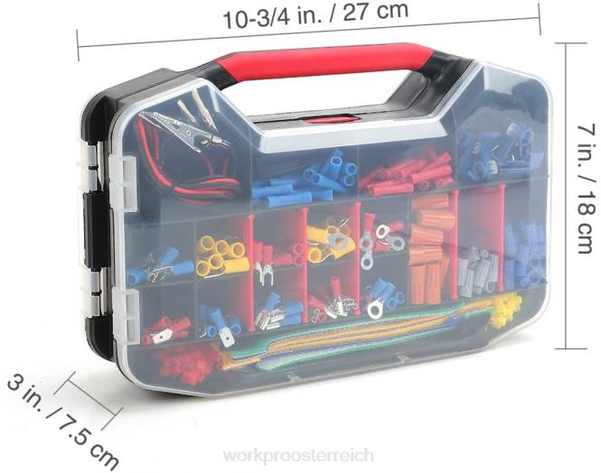 582 Stück Crimpklemmen, Drahtverbinder, Schrumpfschlauch, elektrisches Reparaturset mit Drahtschneider und Abisolierer WORKPRO V02J152 nützlich Werkzeug