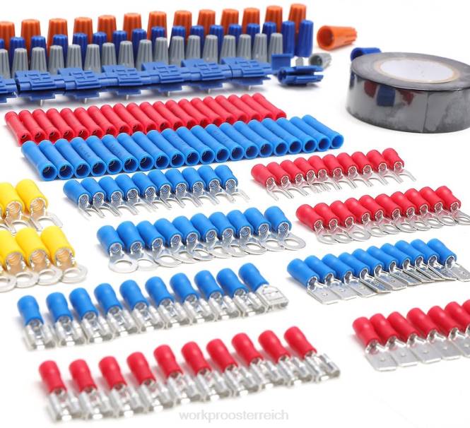 582 Stück Crimpklemmen, Drahtverbinder, Schrumpfschlauch, elektrisches Reparaturset mit Drahtschneider und Abisolierer WORKPRO V02J152 nützlich Werkzeug