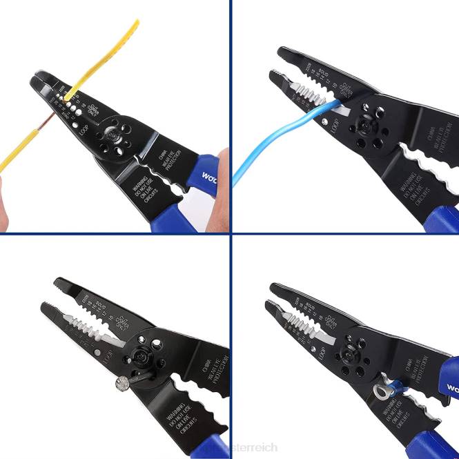 8-Zoll-Abisolierzange, Multifunktions-Drahtschneider zum Abisolieren, Schneiden und Crimpen WORKPRO V02J158 nützlich Werkzeug