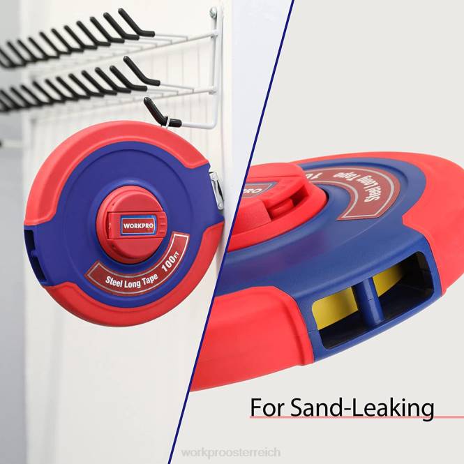 100-Fuß-Maßband, langes Stahlband mit geschlossener Spule und klappbarem Griff, stoßfestes Gehäuse WORKPRO V02J106 neu Werkzeug