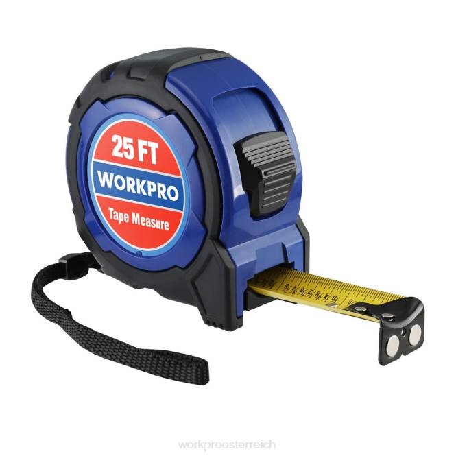25-Fuß-Maßband, 1/8-Bruchteile und 1/32-Genauigkeit, leicht ablesbares Maßband, einziehbares Maßband mit Nylonbeschichtung WORKPRO V02J105 nützlich Werkzeug