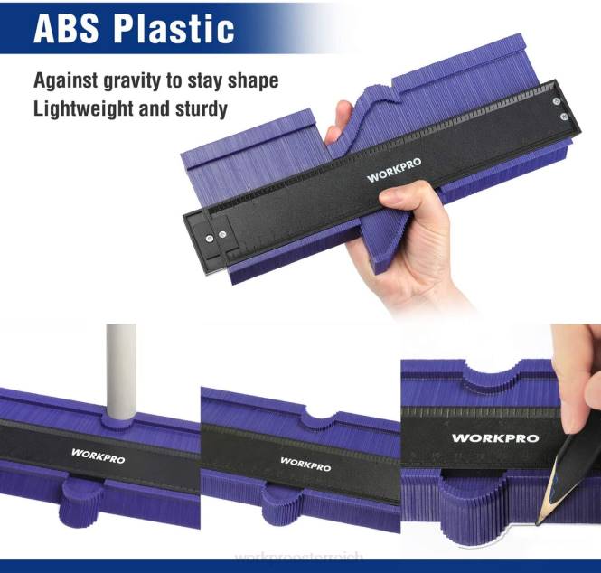 Konturmessgerät und 6-seitiges Winkelmesswerkzeug-Kombiset WORKPRO V02J107 neu Werkzeug