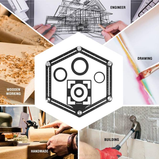 Konturmessgerät und 6-seitiges Winkelmesswerkzeug-Kombiset WORKPRO V02J107 neu Werkzeug