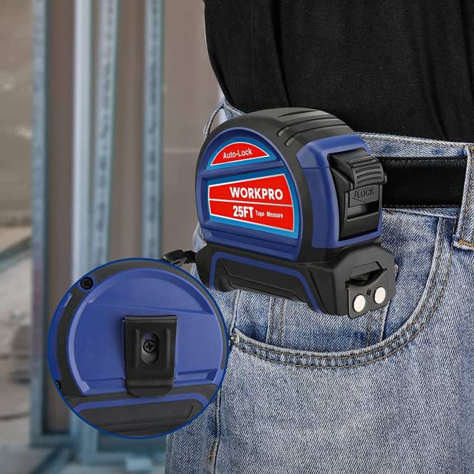 Maßband mit automatischer Sperre, 25 Fuß WORKPRO V02J111 nützlich Werkzeug