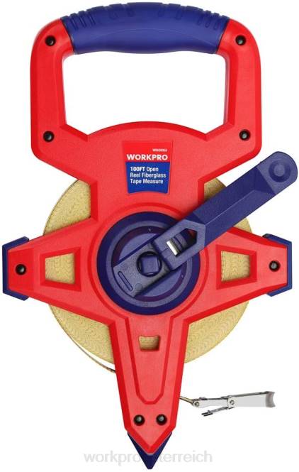 Maßband mit offener Rolle und doppelter Nylon-beschichteter Glasfaserklinge, 100 Fuß WORKPRO V02J109 neu Werkzeug