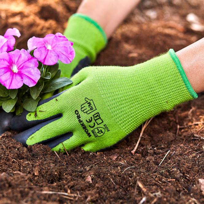 2 Paar Gartenarbeitshandschuhe mit Öko-Latex-Handfläche und Touchscreen zum Jäten, Graben, Harken und Beschneiden WORKPRO V02J273 neu Werkzeug