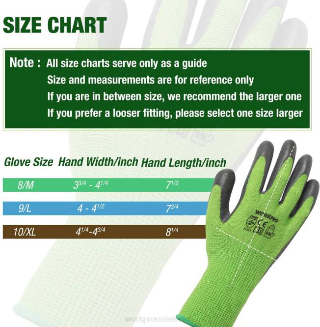 2 Paar Gartenarbeitshandschuhe mit Öko-Latex-Handfläche und Touchscreen zum Jäten, Graben, Harken und Beschneiden WORKPRO V02J273 neu Werkzeug
