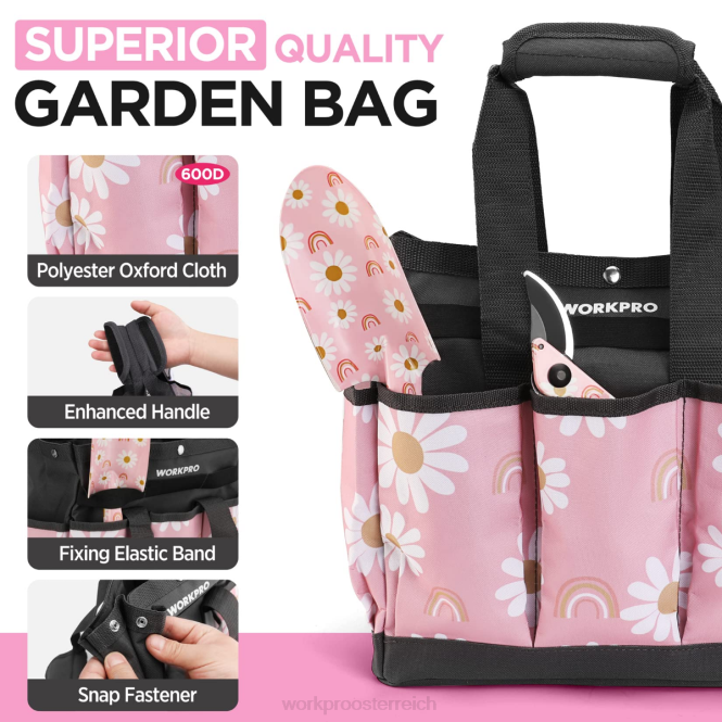 5-teiliges Hochleistungs-Gartengeräteset aus Aluminium WORKPRO V02J284 weiß/rosa Werkzeug
