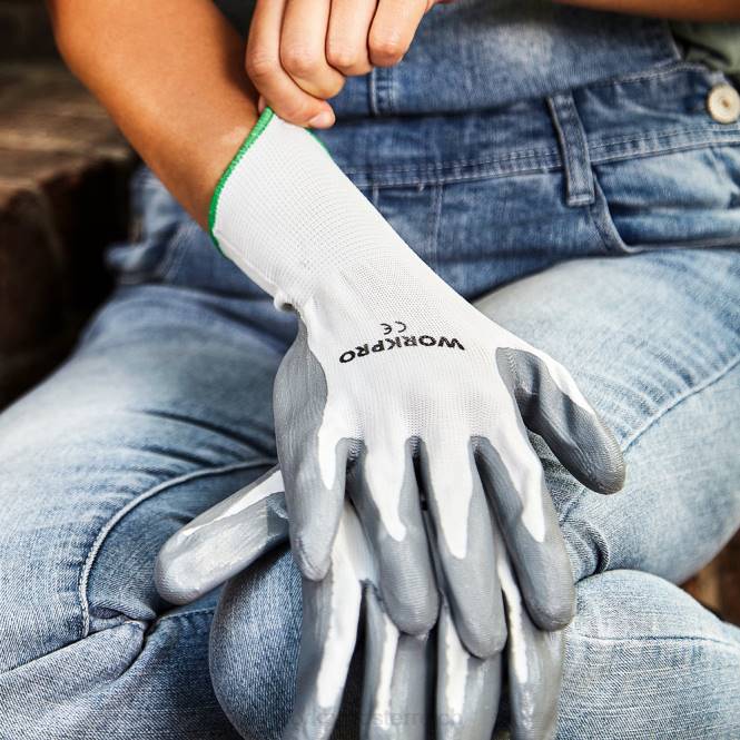 6 Paar Gartenarbeitshandschuhe mit Öko-Latex-Handfläche WORKPRO V02J275 hilfreich Werkzeug
