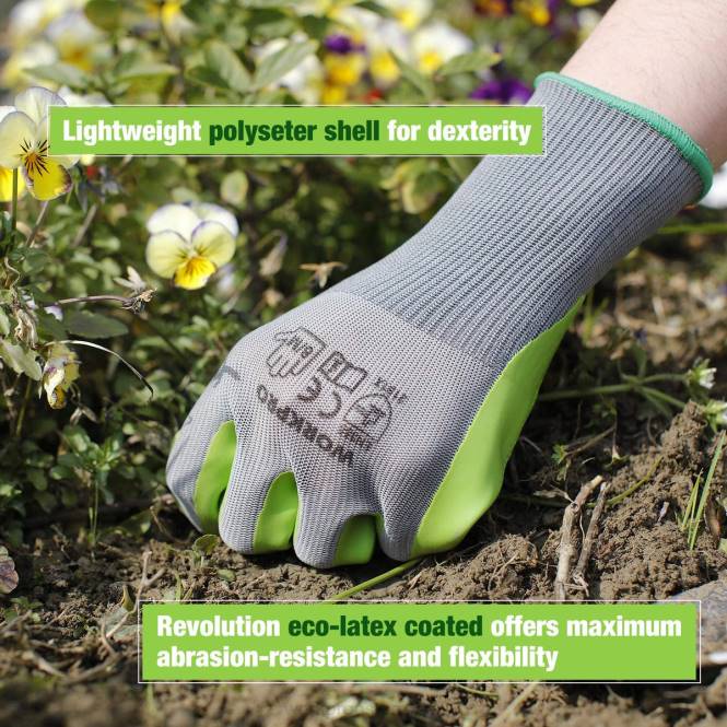 6 Paar Gartenarbeitshandschuhe mit Öko-Latex-Handfläche WORKPRO V02J275 hilfreich Werkzeug