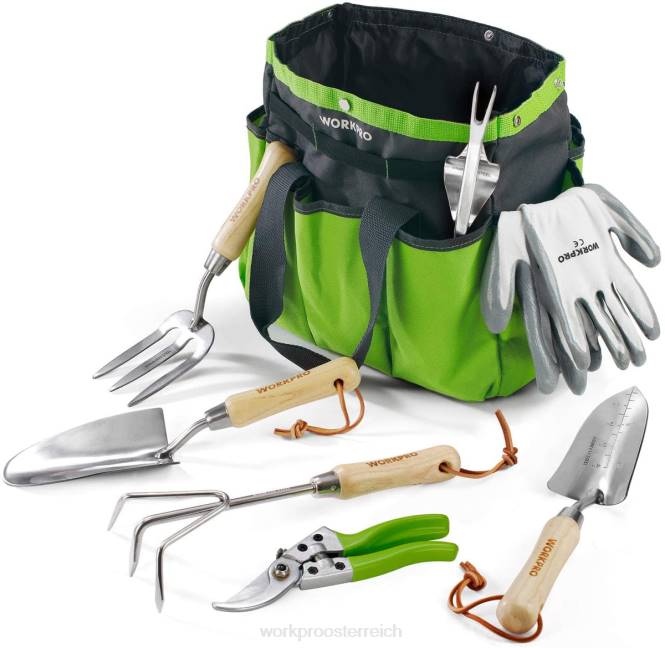 7-teiliges, robustes Gartengeräte-Set aus Edelstahl WORKPRO V02J274 morden Werkzeug