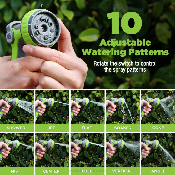 Gartenschlauchdüsensprüher mit 10 Sprühmustern WORKPRO V02J278 hilfreich Werkzeug