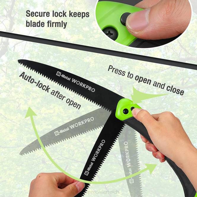 Klappsäge, kompakte Hand-Astsäge mit 7-Zoll-Sägeblatt-Druckknopfverriegelung WORKPRO V02J270 hilfreich Werkzeug