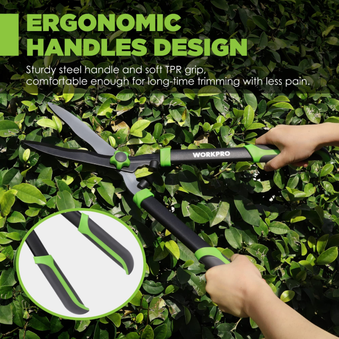 Manuelle Heckenschere mit gewellter Klinge und ergonomischem Komfortgriff WORKPRO V02J287 neu Werkzeug
