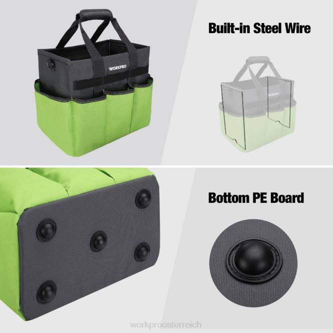 Robuste, standfeste Garten-Tragetasche mit 10 Taschen und langem, verstellbarem Schultergurt WORKPRO V02J281 hilfreich Werkzeug