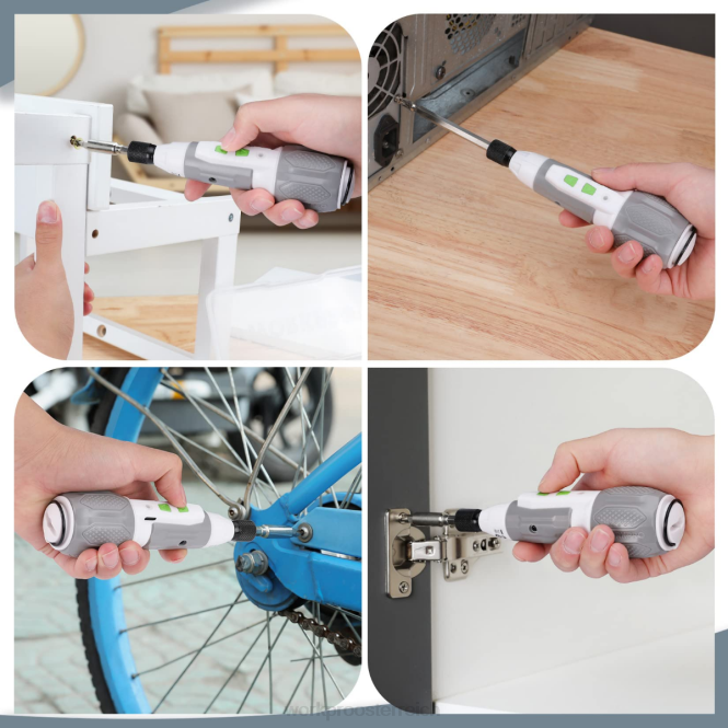 Akku-Schraubendreher-Set mit wiederaufladbarem 4-V-USB-Lithium-Ionen-Akku WORKPRO V02J236 rosa/weiß Werkzeug