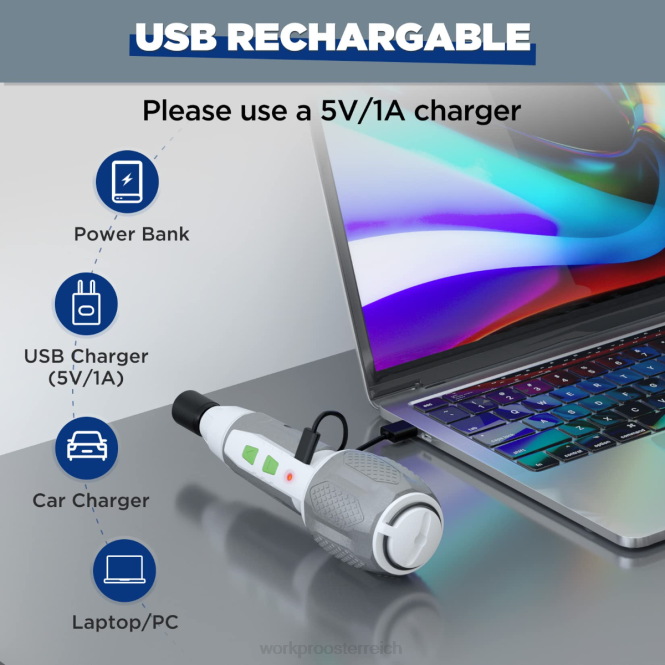 Akku-Schraubendreher-Set mit wiederaufladbarem 4-V-USB-Lithium-Ionen-Akku WORKPRO V02J236 rosa/weiß Werkzeug