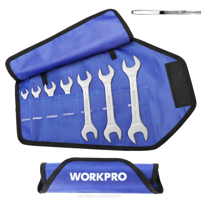 7-teiliges, metrisches, superdünnes Schraubenschlüsselset mit aufrollbarer Organizer-Tasche WORKPRO V02J96 hilfreich Werkzeug
