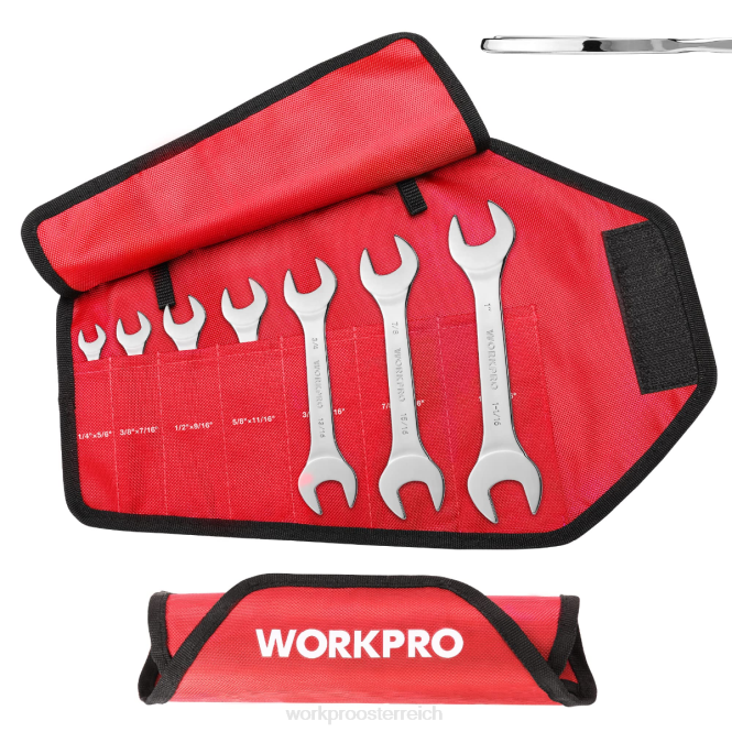 7-teiliges, metrisches, superdünnes Schraubenschlüsselset mit aufrollbarer Organizer-Tasche WORKPRO V02J96 hilfreich Werkzeug