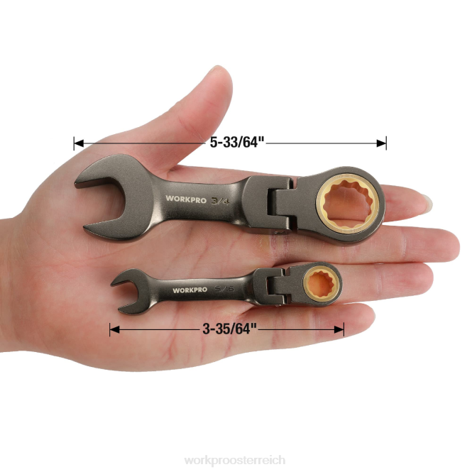 8-teiliger Ratschen-Maulschlüsselsatz mit flexiblem Kopf WORKPRO V02J82 neu Werkzeug