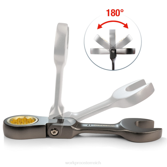 8-teiliger Ratschen-Maulschlüsselsatz mit flexiblem Kopf WORKPRO V02J82 neu Werkzeug