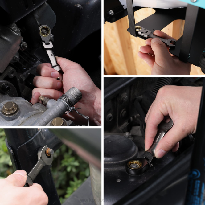 8-teiliger Ratschen-Maulschlüsselsatz mit flexiblem Kopf WORKPRO V02J82 neu Werkzeug