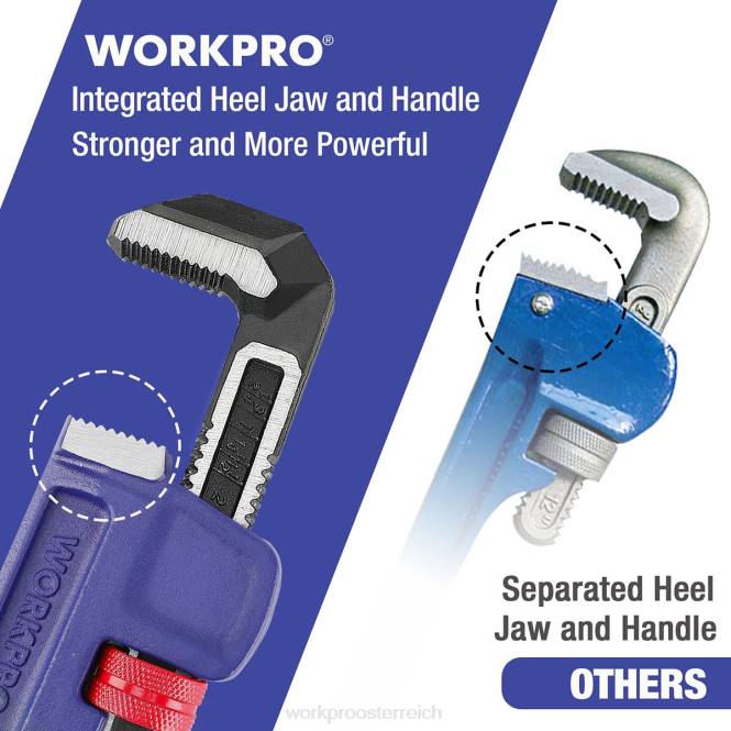Gerader, robuster 14-Zoll-Sanitärschlüssel WORKPRO V02J89 nützlich Werkzeug