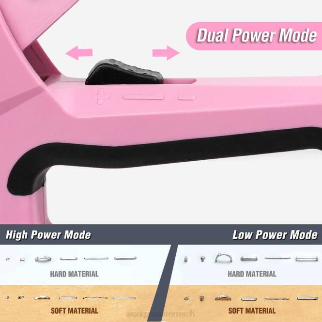 6-in-1-Nagelpistole mit manuellem Bradnagler und Polstertacker WORKPRO V02J59 rosa/grau Werkzeug