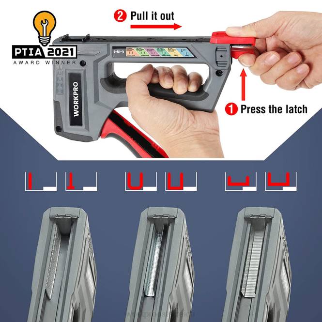6-in-1-Nagelpistole mit manuellem Bradnagler und Polstertacker WORKPRO V02J59 rosa/grau Werkzeug