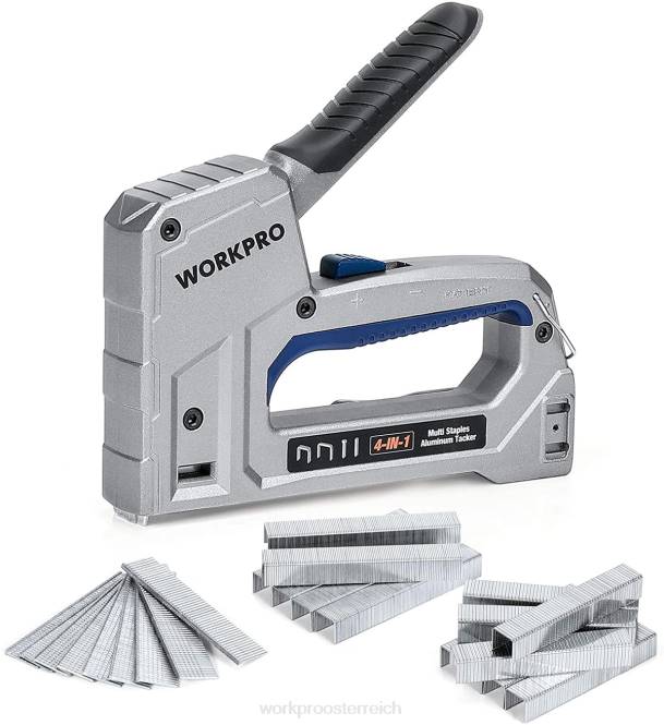 Nagler Hochleistungs-4-in-1-Aluminiumnagler mit 2000 Heftklammern WORKPRO V02J58 hilfreich Werkzeug